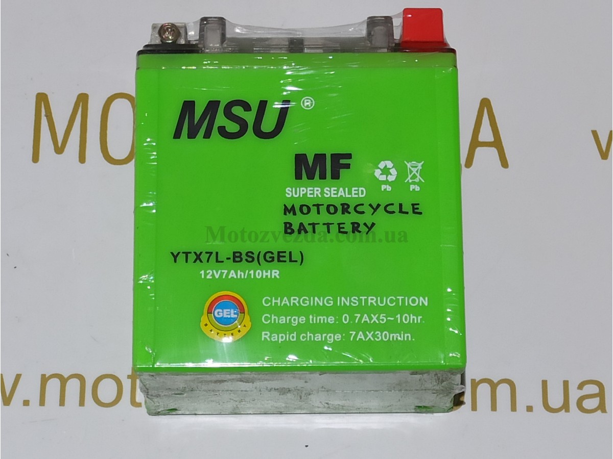 Аккумулятор GEL 12V / 7AH  YTX7L-BS MSU 