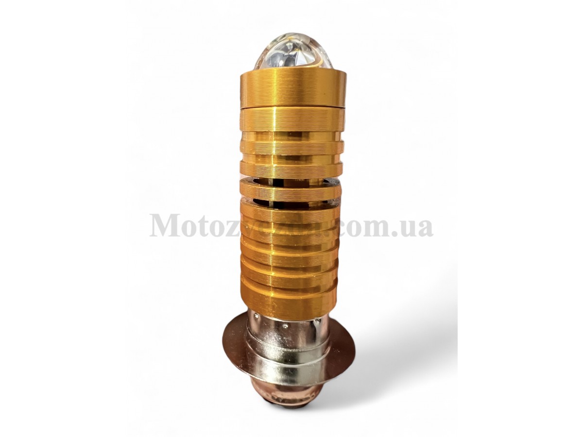 Лампа фары диодная P15D‑25‑1 12V 35/35W 1 ус, линза, желтый корпус "LipaI"