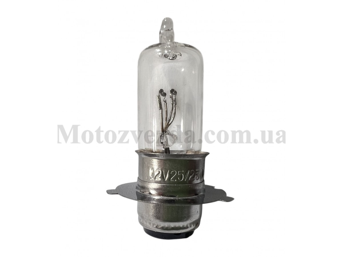 Лампа фары P15D‑25‑3 12V25/25W 3 лепестка, белая "LIPAI"