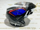 Шлем Модуляр flip-up ( трансформер ) Черный , встроенные очки QKE Helmet (size: L)