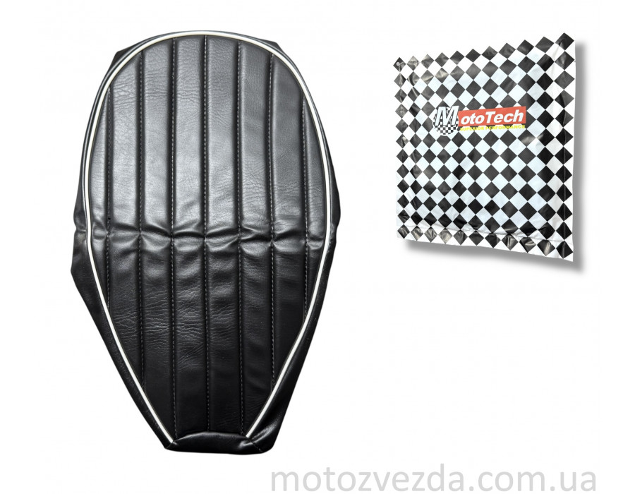 Чехол сиденья черный продольная линия YAMAHA JOG SA-01/04/08/12/AF62/AF68