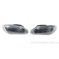 Повороты (пара) передние в сборе SUZUKI LETS-3 белые стекла