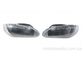 Повороти (пара) передні в зборі SUZUKI LETS-3 біле скло