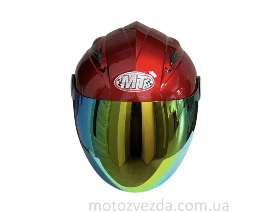 Шлем открытый HF-210 КРАСНЫЙ тонированное стекло MotoTech ( size: L )