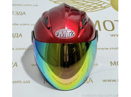 Шлем открытый HF-210 КРАСНЫЙ тонированное стекло MotoTech  ( size: L )