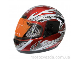 Шлем закрытый WLT-106 КРАСНЫЙ  MotoTech ( size: S)
