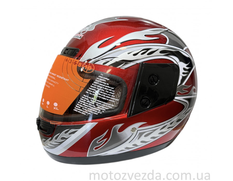 Шлем закрытый WLT-106 КРАСНЫЙ MotoTech ( size: S)