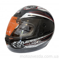 Шолом закритий WLT-106 Чорно-білий MotoTech ( size: M)