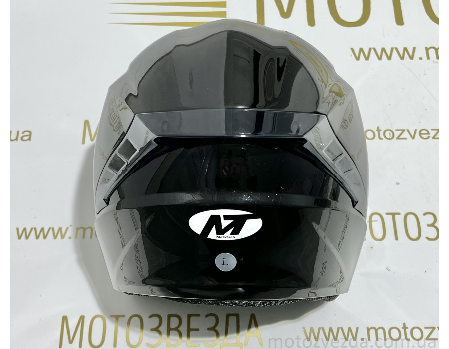 Шлем МТ 606 открытый ЧЕРНЫЙ белое стекло + встроенные очки MotoTech ( size: L )