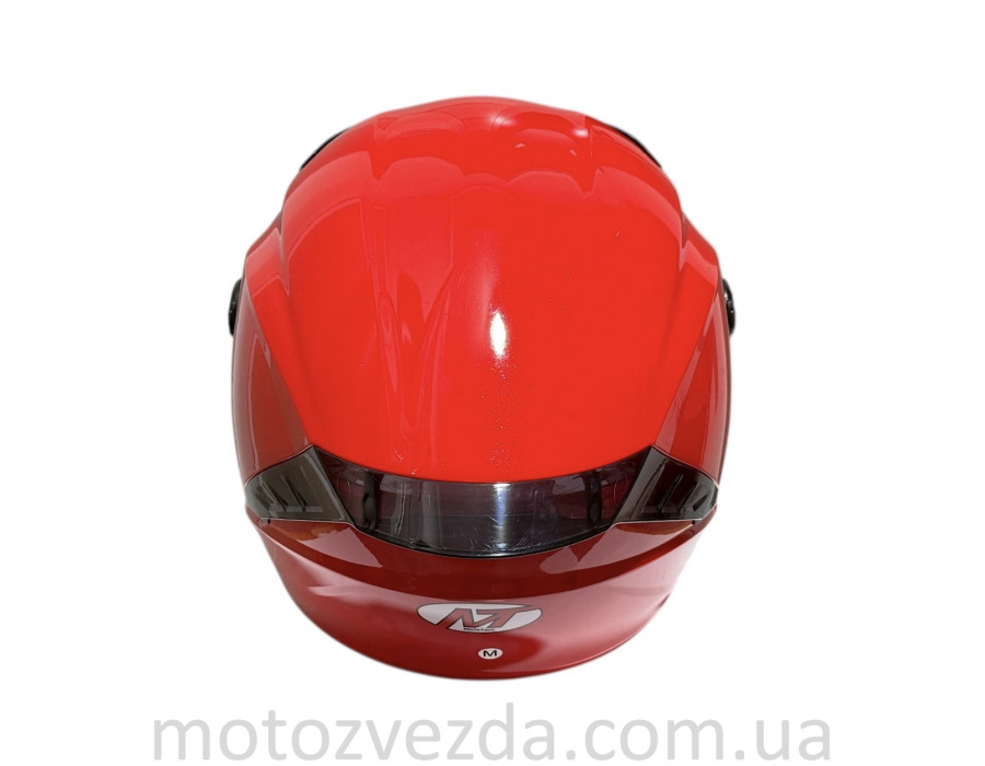 Шлем МТ 606 открытый КРАСНЫЙ белое стекло + встроенные очки MotoTech ( size: M )