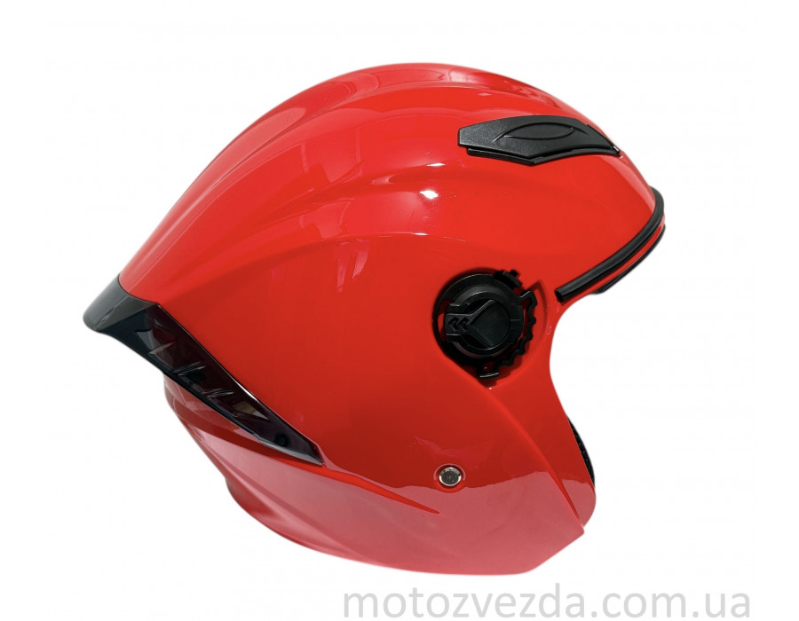 Шлем МТ 606 открытый КРАСНЫЙ белое стекло + встроенные очки MotoTech ( size: M )