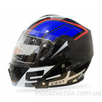 Шолом Модуляр flip-up (трансформер) Чорний, вбудовані окуляри QKE Helmet (size: L)