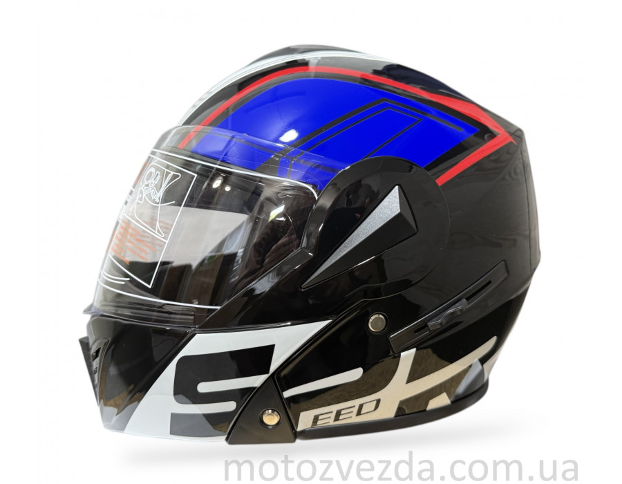 Шлем Модуляр flip-up ( трансформер ) Черный , встроенные очки QKE Helmet (size: M) Шлем Модуляр flip-up ( трансформер ) Черный , встроенные очки QKE Helmet (size: M)