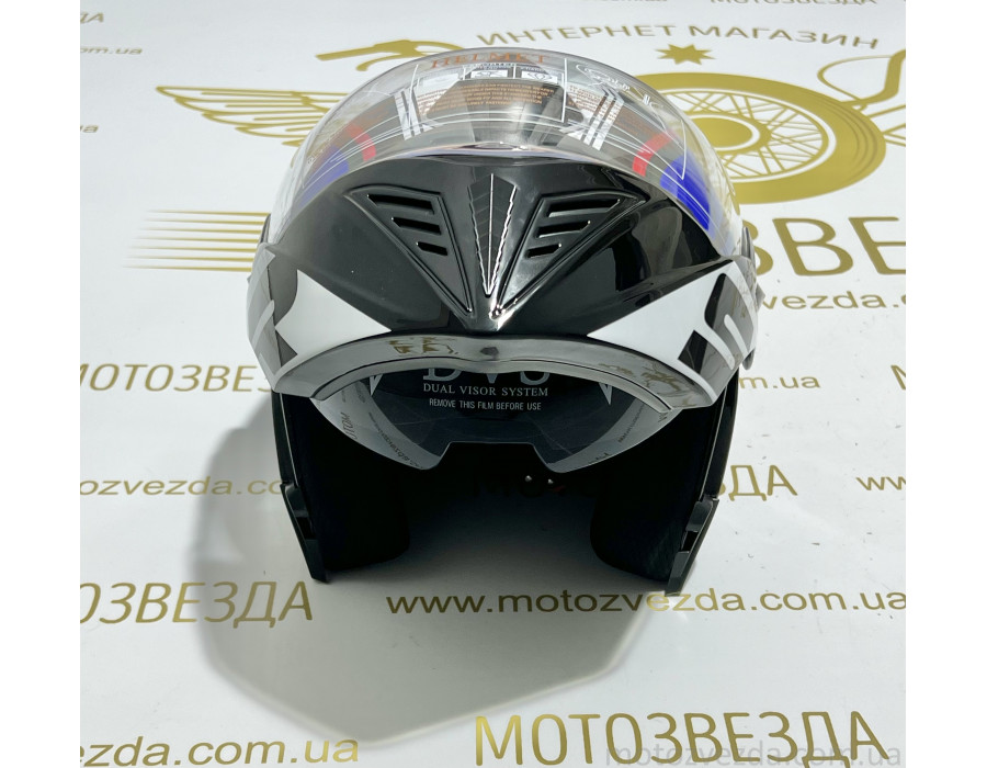 Шлем Модуляр flip-up ( трансформер ) Черный , встроенные очки QKE Helmet (size: L)