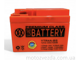 Аккумулятор GEL 12V 2.3A Honda 115-50-85mm YTR4A-BS "VLAND" (2024)