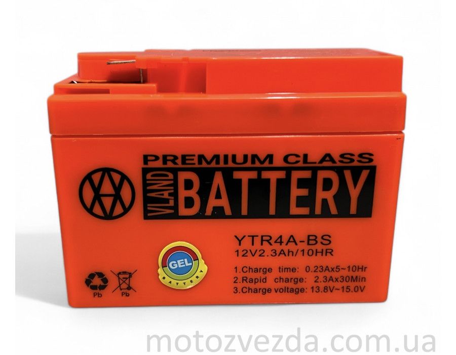 Аккумулятор GEL 12V 2.3A Honda 115-50-85mm YTR4A-BS "VLAND" (2024)