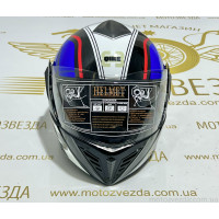 Шолом Модуляр flip-up (трансформер) Чорний, вбудовані окуляри QKE Helmet (size: M)