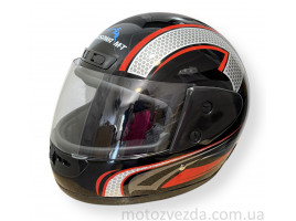 Шлем закрытый HF-101 Q233-R Черный KUROSAWA M-T  (Size M ) 