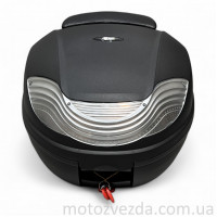 Кофр 410*410*310mm поліпропіленовий, знімний, м'яка спинка #E36 (чорно‑сріблястий)