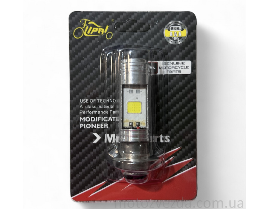 Лампа фари діодна P15D‑25‑3 12V 35/35W 3 вуса, 2 кристали #1 "LED"