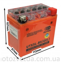 Аккумулятор GEL 12V 5A 112-67-107mm UTX5L-BS (YTX5L-BS) "OUTDO" (2025)