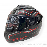 Шлем интеграл QKE 111 №26 черно-красный SIZE : S