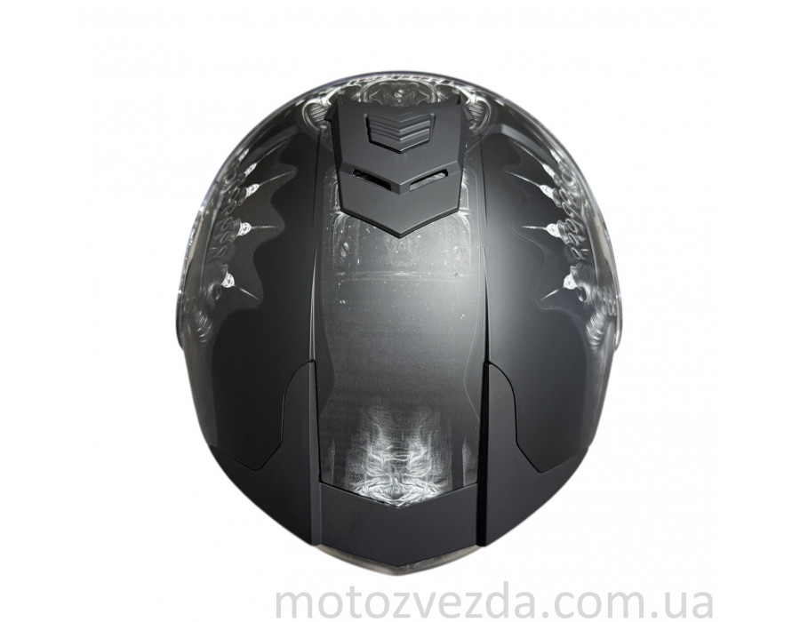 Шолом трансформер "TANKED" (#T270 чорний матовий, M, окуляри)