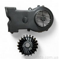Кожух обдува SUZUKI ADDRESS V125 в сборе (2части) + крыльчатка, Тайвань