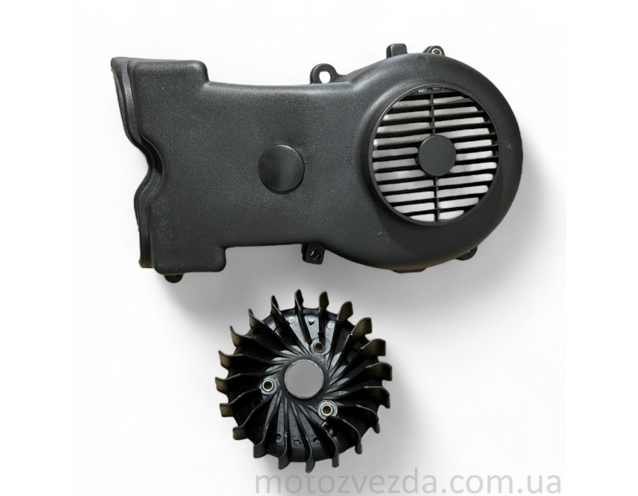 Кожух обдува SUZUKI ADDRESS V125 в сборе (2части) + крыльчатка, Тайвань