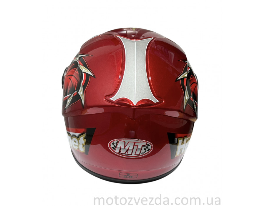 Шлем детский закрытый белое стекло HF-909 Красный MotoTech