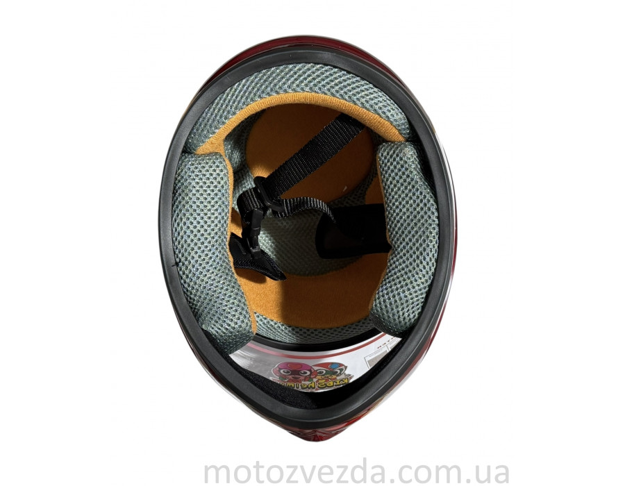 Шлем детский закрытый белое стекло HF-909 Красный MotoTech