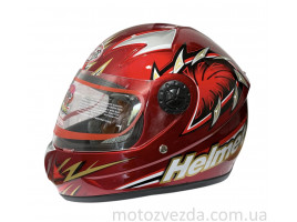 Шлем  детский закрытый белое стекло HF-909 Красный  MotoTech