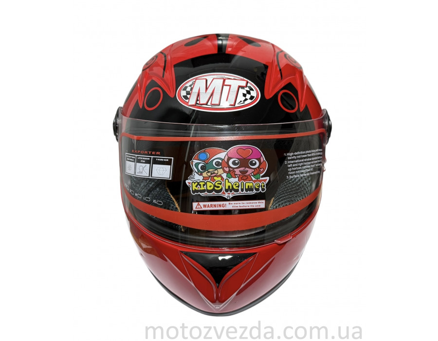 Шлем детский закрытый белое стекло HF-909 RED/E31 MotoTech