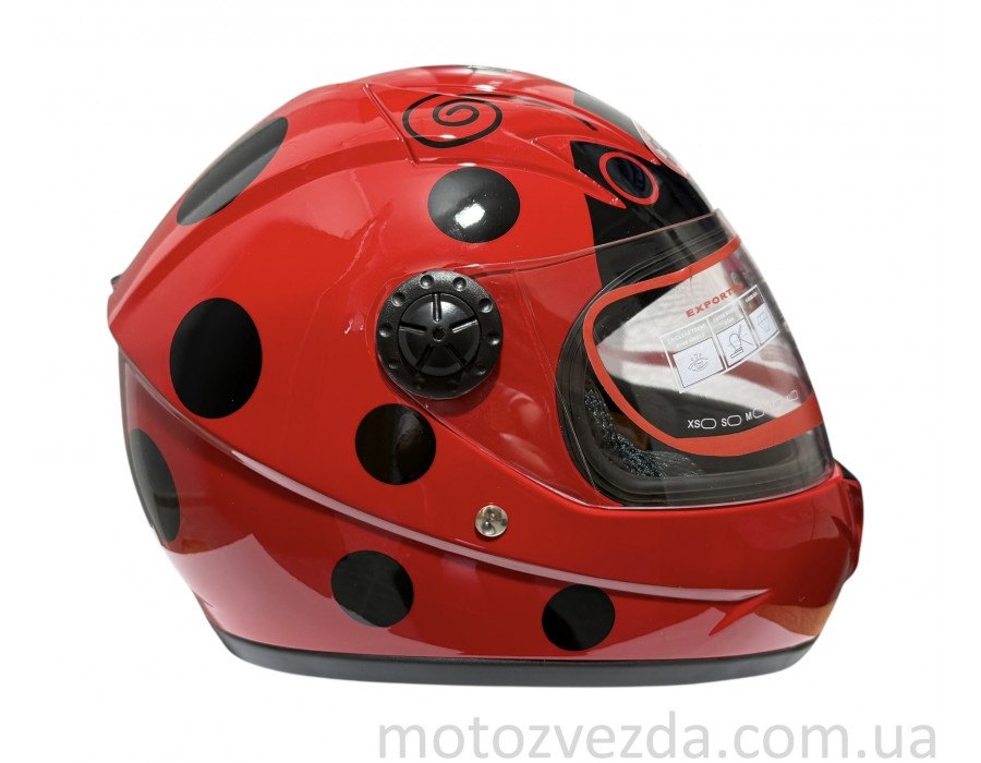 Шлем детский закрытый белое стекло HF-909 RED/E31 MotoTech