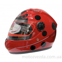 Шлем детский закрытый белое стекло HF-909 RED/E31  MotoTech