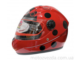 Шлем детский закрытый белое стекло HF-909 RED/E31  MotoTech