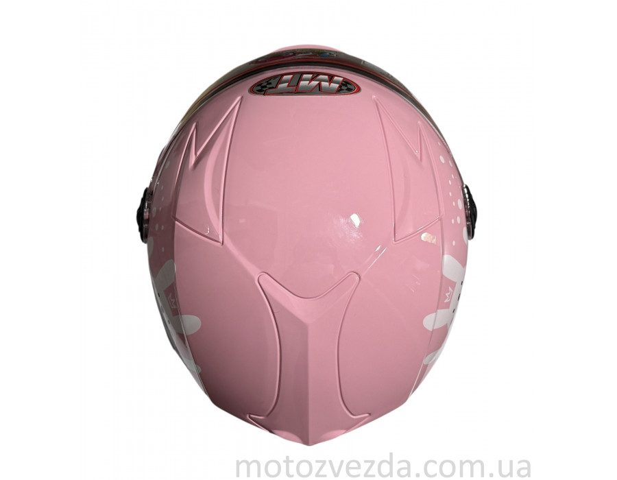 Шлем детский закрытый белое стекло HF-909 PINK/E29 розмір - S MotoTech