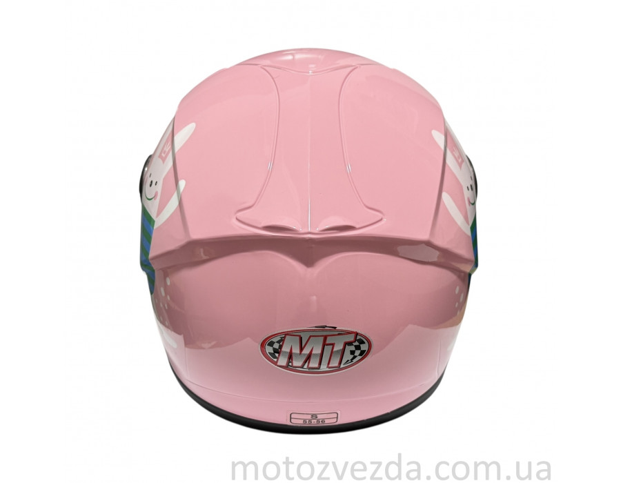 Шлем детский закрытый белое стекло HF-909 PINK/E29 розмір - S MotoTech
