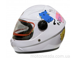 Шлем детский закрытый белое стекло HF-909 WHITE/E27  Розмір - S MotoTech