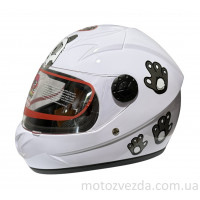 Шлем детский закрытый белое стекло  HF-909 WHITE/E32 Размер - S MotoTech
