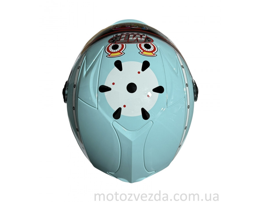 Шлем детский закрытый белое стекло HF-909 SKY BLUE/E28 Розмір - S MotoTech