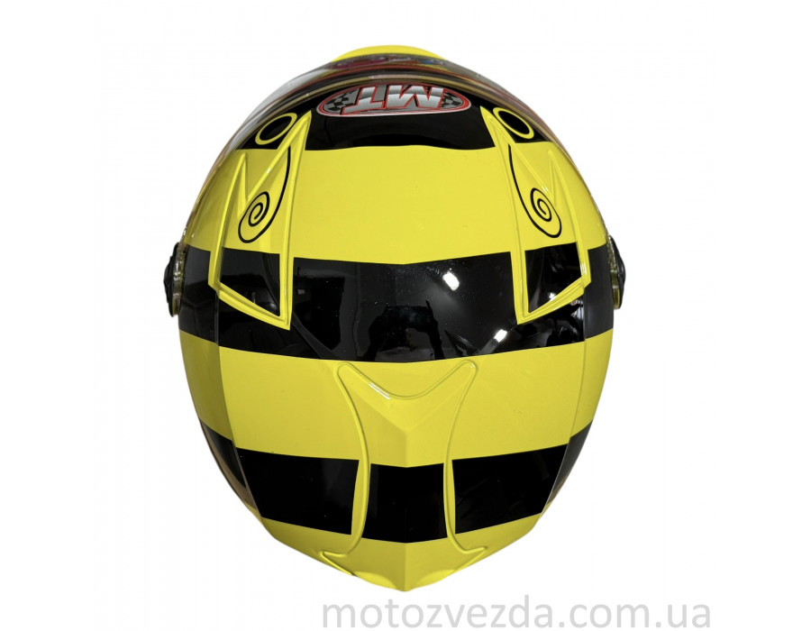 Шлем детский закрытый белое стекло HF-909 YELLOW/E30 Размер - S MotoTech