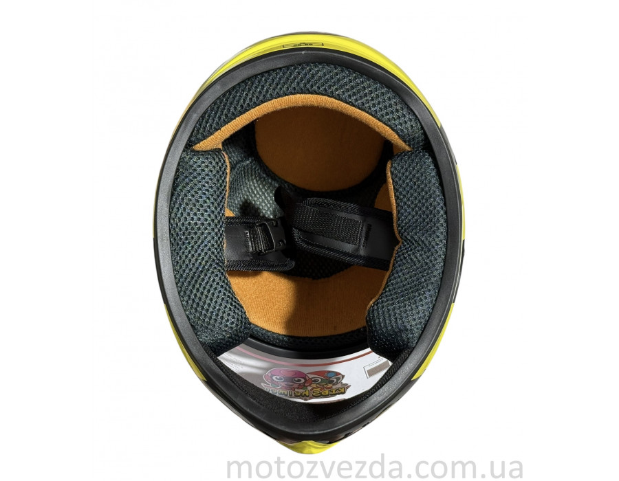 Шлем детский закрытый белое стекло HF-909 YELLOW/E30 Размер - S MotoTech