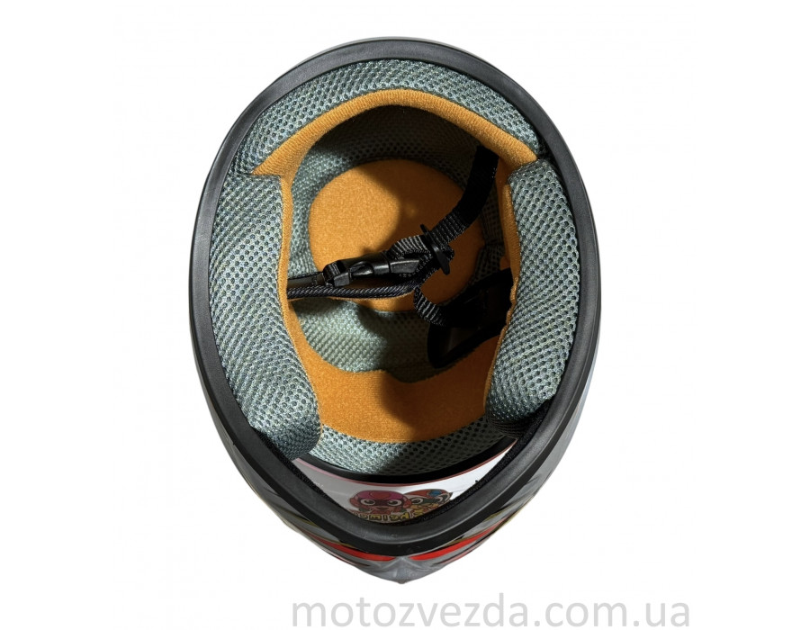 Шлем детский закрытый белое стекло HF-909 СЕРЫЙ Размер - S MotoTech
