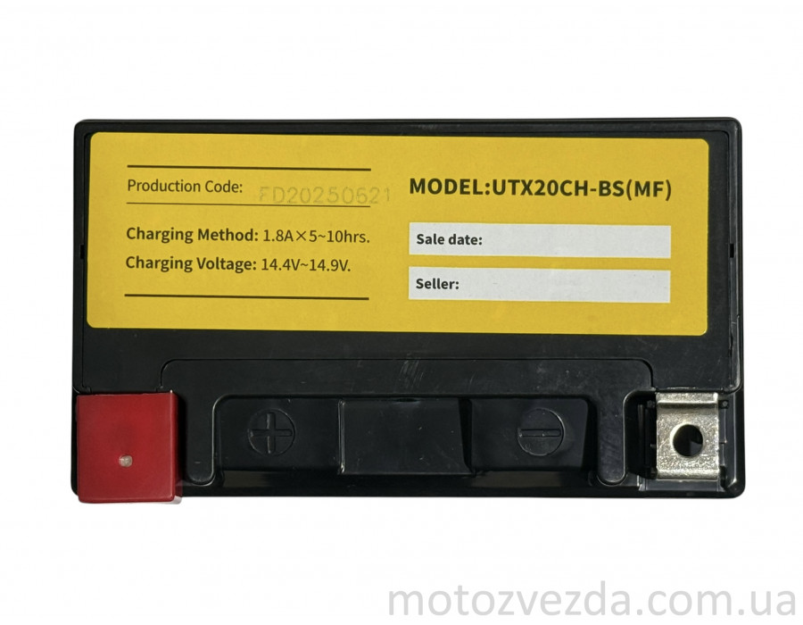Акумулятор UTX20CH-BS (MF) 12V18AH/10HR CA*255A 148‑86‑160mm. "OUTDO"