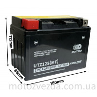 Акумулятор UTXZ12S (MF) 12V11.2AH/10HR CA*200A 150‑85‑112mm. "OUTDO"