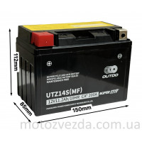 Акумулятор UTXZ14S (MF) 12V11.2AH/10HR CA*200A 150‑85‑112mm. "OUTDO"