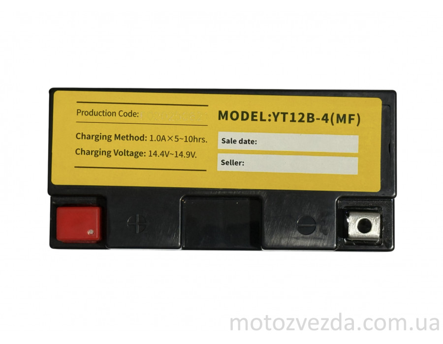 Акумулятор YT12B-4 (MF) 12V12AH/10HR CA*185A 150‑70‑130mm. "OUTDO"