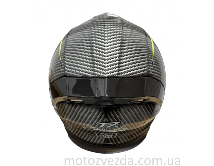 Шолом (закритий) карбон салатовий 333 №12 розмір: M (TZ)