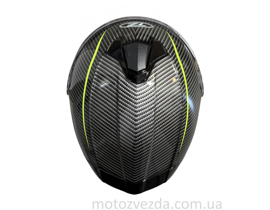 Шолом (закритий) карбон салатовий 333 №12 розмір: M (TZ)